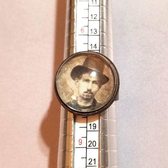 MzMax Creations "Cowboy Gent" OOAK Antique Picture Ring - Picture 2 of 6
